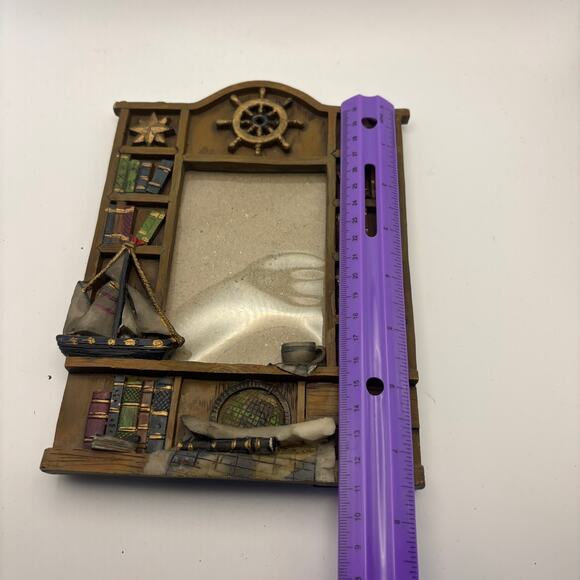 Beachcombers Nautical Bookshelf Ship Kick Stand Back Coastal - Picture 3 of 4